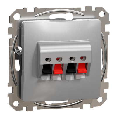 Sedna Design & Elements Gniazdo głośnikowe podwójne srebrne aluminium SDD113411 SCHNEIDER (SDD113411)