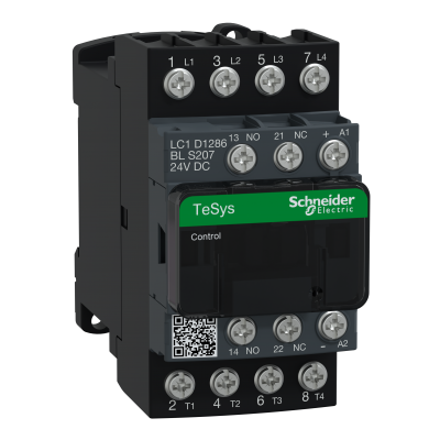 Stycznik mocy TeSys D [AC-3] 25A 4P 2Z 2R kolejowy cewka 24VDC niski pobór LC1D1286BLS207 SCHNEIDER (LC1D1286BLS207)