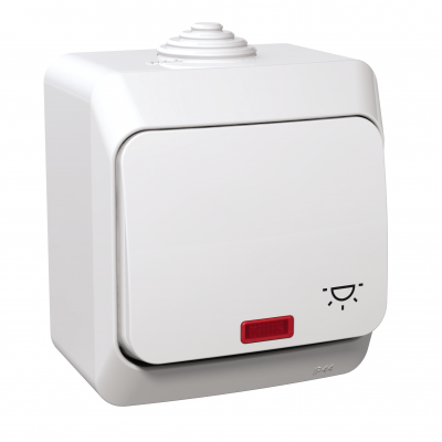 Cedar Plus przycisk ;światło; z podświetleniem IP44 biały WDE000516 SCHNEIDER (WDE000516)