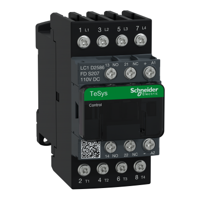 Stycznik mocy TeSys D [AC-3] 40A 4P 2Z 2R kolejowy cewka 110VDC LC1D2586FDS207 SCHNEIDER (LC1D2586FDS207)