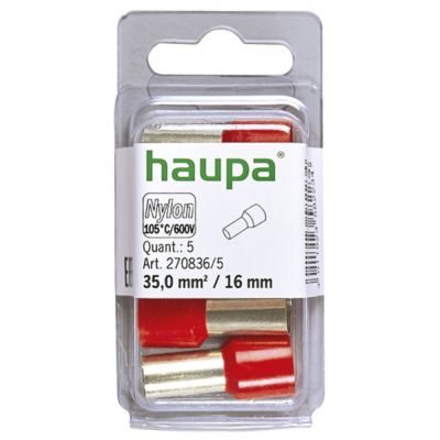 HTI-końcówka tulejkowa izol 35/16 czerwona ( 5 szt w opakowaniu) 270836/5 HAUPA (270836/5)