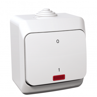 Cedar Plus łącznik 2-biegunowy z podświetleniem IP44 biały WDE000521 SCHNEIDER (WDE000521)
