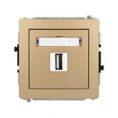 KARLIK DECO Gniazdo pojedyncze USB A-A 2.0 złoty metalik 8DGUSB-1 (8DGUSB-1)