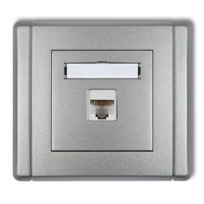 KARLIK FLEXI Gniazdo komputerowe pojedyncze 1xRJ45, kat. 5e, ekranowane, 8-stykowe srebrny metalik 7FGK-1e (7FGK-1e)