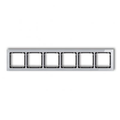 KARLIK DECO Ramka sześciokrotna - efekt szkła (ramka: szara; spód: czarny) 15-12-DRS-6 (15-12-DRS-6)