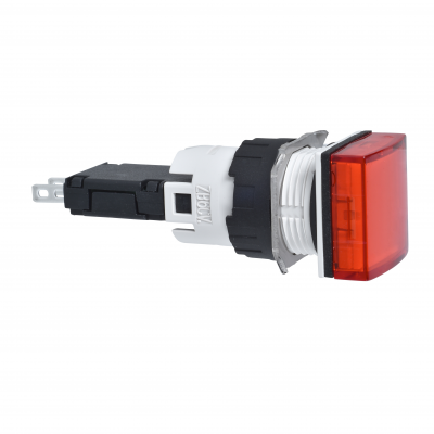 Harmony XB6 Kompletny wskaźnik świetlny Czerwony LED Kwadratowy 12-24V AC/DC 16mm Plastik XB6CV4BB SCHNEIDER (XB6CV4BB)