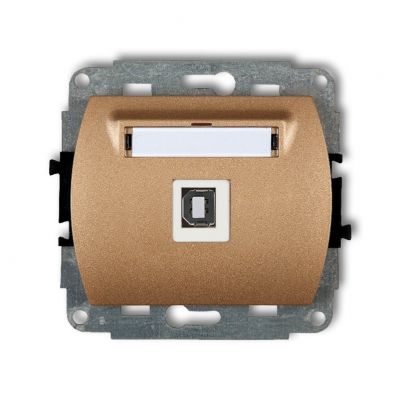 KARLIK TREND Gniazdo pojedyncze USB A-B 2.0 złoty metalik 8GUSB-3 (8GUSB-3)
