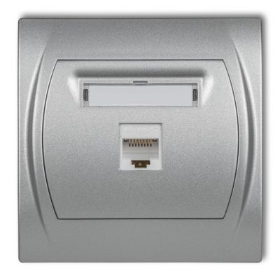 KARLIK LOGO Gniazdo komputerowe pojedyncze 1xRJ45, kat. 5e, 8-stykowy srebrny metalik 7LGK-1 (7LGK-1)