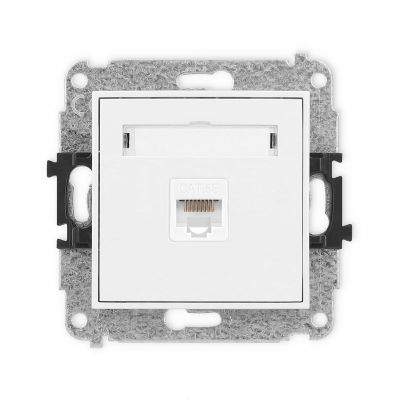 KARLIK MINI Gniazdo pojedyncze komputerowe 1xRJ45, kat. 5e, 8-stykowy biały mat 25MGK-1 (25MGK-1)