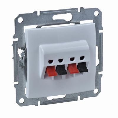 Sedna gniazdo głośnikowe podwójne biały SDN5400121 SCHNEIDER (SDN5400121)