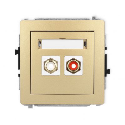KARLIK DECO Gniazdo podwójne RCA (typu cinch - biały i czerwony, pozłacany) złoty 29DGRCA-2 (29DGRCA-2)