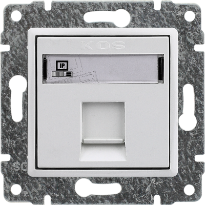 VENA:BIAŁY GN.KOMP.RJ45,KAT 5E,NIEEKRANOWANE,B/RAMKI,Z PRZESŁ.I ETYKIETĄ (510465)