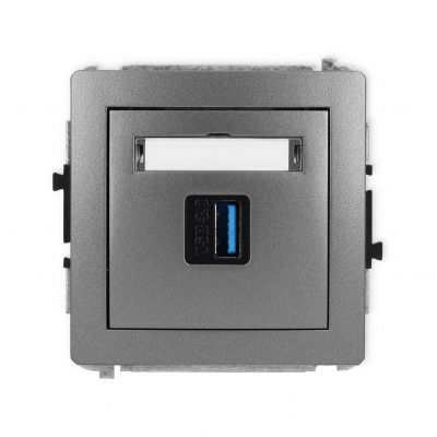 KARLIK DECO Gniazdo pojedyncze USB A-A 3.0 grafitowy 11DGUSB-5 (11DGUSB-5)