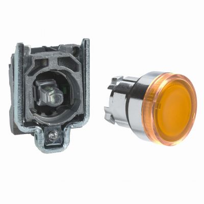 Harmony XB4 Przycisk pomarańczowy kompletny podświetlany fi22 z samopowrotem 1Z 24V XB4BW35B1 SCHNEIDER (XB4BW35B1)
