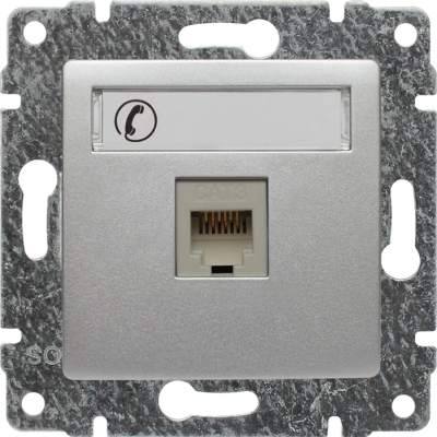 VENA:ALUMINIUM GN.TEL.RJ 11 POJ,BEZ RAMKI,Z ETYKIETĄ (514063)