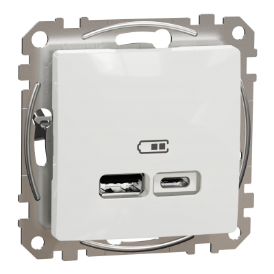 Sedna Design & Elements ładowarka USB Typ A+C 2,4A białe SDD111402 SCHNEIDER (SDD111402)