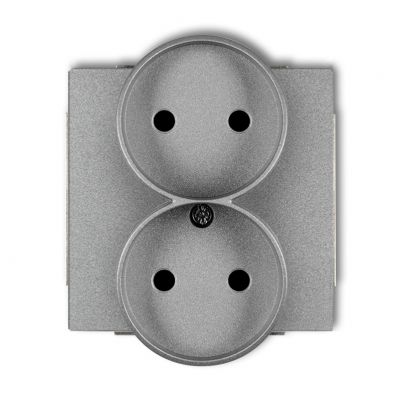 KARLIK DECO Gniazdo podwójne do ramki bez uziemienia 2x2P (przesłony torów prądowych) srebrny metalik 7DGPR-2p (7DGPR-2p)