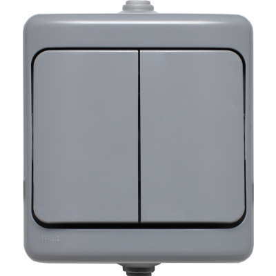 BRYZA Łącznik podwójny (świecz.) natynkowy szary (180005)