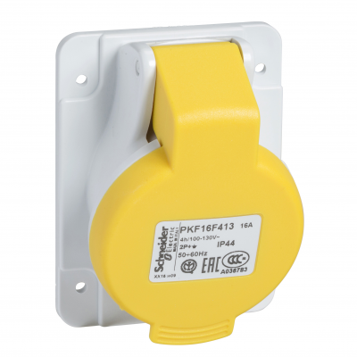 Gniazdo przemysłowe kątowe 2p+E 16A 100-130 V AC IP 44 PKF16F413 SCHNEIDER (PKF16F413)