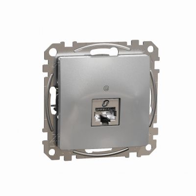 Sedna Design & Elements Gniazdo komputerowe RJ45 kat. 6 STP srebrne aluminium SDD113461S SCHNEIDER (SDD113461S)