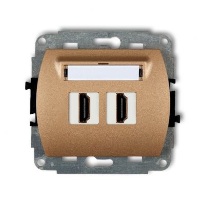 KARLIK TREND Gniazdo podwójne HDMI 2.0, 4K złoty metalik 8HDMI-2 (8HDMI-2)