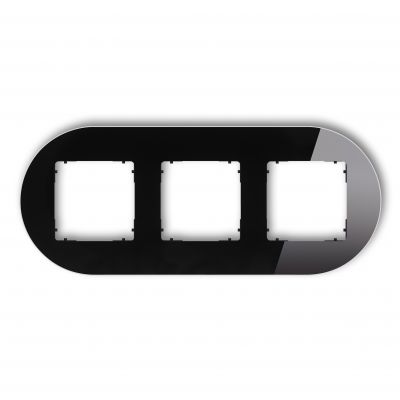 KARLIK ICON Ramka potrójna okrągła - efekt szkła (ramka: czarna; spód: czarny) czarny 12-12-IRSO-3 (12-12-IRSO-3)