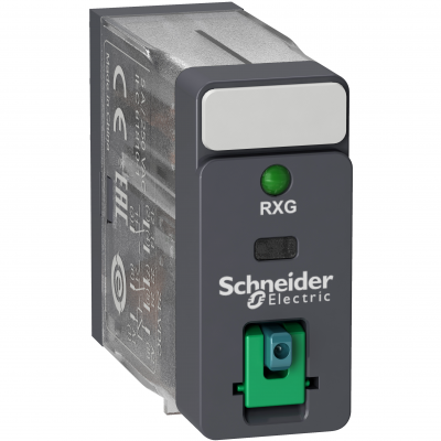 Zelio Relay Przekaźnik interfejsowy z przyciskiem test oraz LED 12V DC 5A 2 styki C/O RXG22JD SCHNEIDER (RXG22JD)