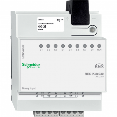 KNX wejście binarne REG-K 8x 230 V 7mA AC jasnoszary MTN644692 SCHNEIDER (MTN644692)