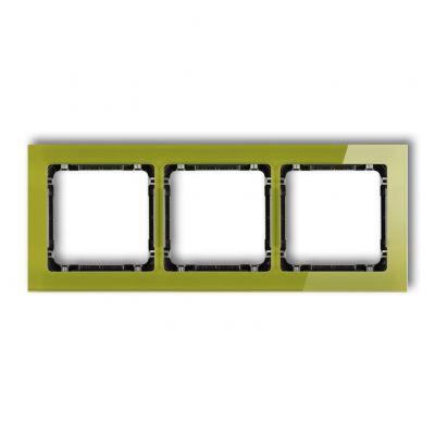 KARLIK DECO Ramka potrójna - efekt szkła (ramka zielona; spód czarny) 2-12-DRS-3 (2-12-DRS-3)
