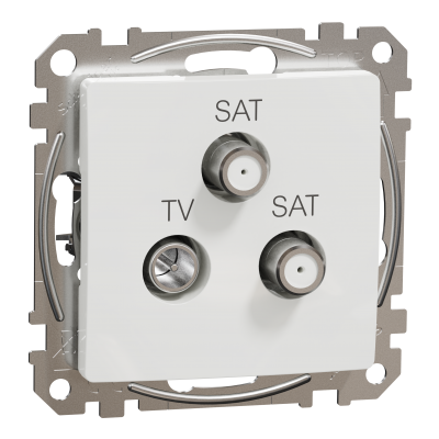 Sedna Design & Elements Gniazdo antenowe TV-SAT-SAT końcowe 4dB białe SDD111481S SCHNEIDER (SDD111481S)