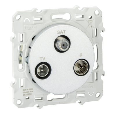 Odace gniazdo R/TV/SAT końcowe aluminium S53D460 SCHNEIDER (S53D460)