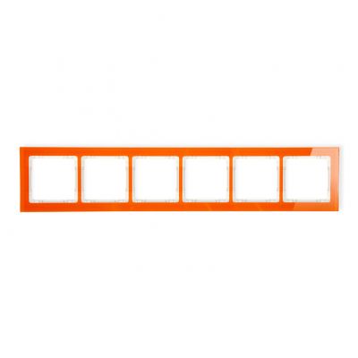 KARLIK DECO Ramka sześciokrotna - efekt szkła (ramka: pomarańczowa; spód: beżowy) 13-1-DRS-6 (13-1-DRS-6)