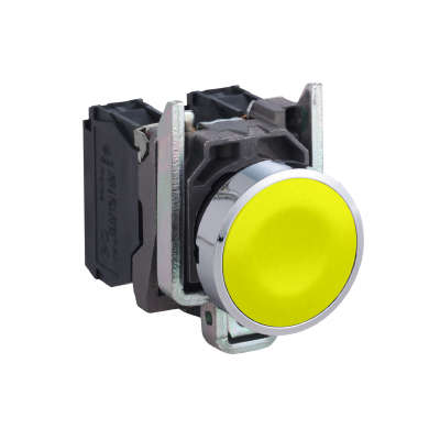 Harmony XB4 Przycisk płaski żółty metalowy XB4BA51 SCHNEIDER (XB4BA51)