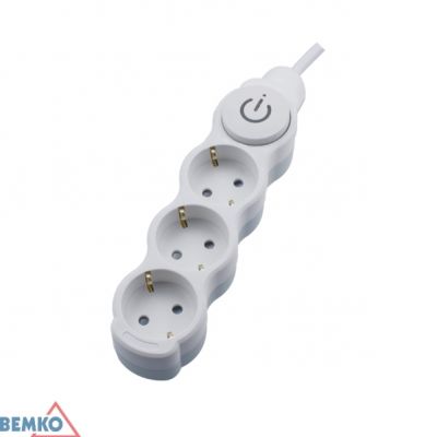 PRZEDŁUŻACZ NA SCHUKO 3X 2P+Z+WYŁ. 1.5MM X 1.5M BEMKO (B06-NB3GSW1M)
