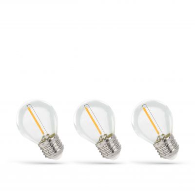 Żarówka LED KULKA E27 230V 1W COG ciepła biel CLEAR SPECTRUM 3-PACK (WOJ+14581_3PACK)