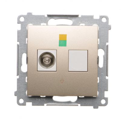 Simon 54 Gniazdo ekwipotencjalne pojedyncze złoty mat DGEK1.01/44 KONTAKT (DGEK1.01/44)