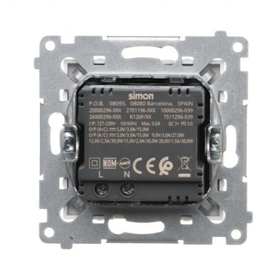 SIMON 54 Ładowarka USB C+A 30 W 230V biały DEC2CAQ.01/11 KONTAKT (DEC2CAQ.01/11)