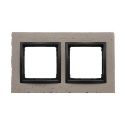 SIMON 54 NATURE WMDZ-0120xS-098 Ramka 2-krotna Nature-Beton, CZARNY CHARAKTER, IP20/IP44. (IP44-nale DRN2/98 KONTAKT (DRN2/98)