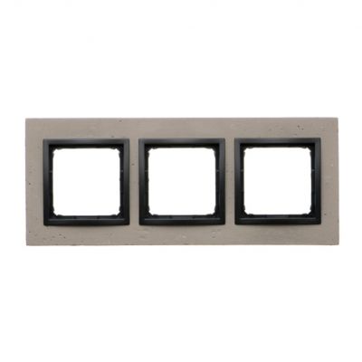 SIMON 54 NATURE WMDZ-0130xS-098 Ramka 3-krotna Nature-Beton, CZARNY CHARAKTER, IP20/IP44. (IP44-nale DRN3/98 KONTAKT (DRN3/98)