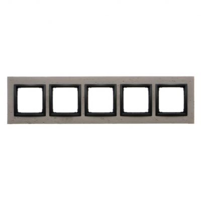 SIMON 54 NATURE WMDZ-0150xS-098 Ramka 5-krotna Nature-Beton, CZARNY CHARAKTER, IP20/IP44. (IP44-nale DRN5/98 KONTAKT (DRN5/98)