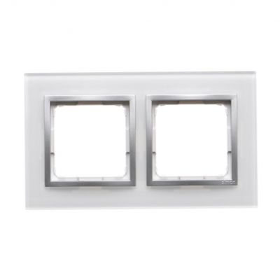 SIMON 54 NATURE WMDZ-0120xS-069 Ramka 2-krotna Nature-Szkło, SREBRNA PERŁA, IP20/IP44. (IP44-należy DRN2/69 KONTAKT (DRN2/69)