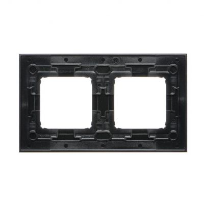 Simon 54 Nature Ramka 2-krotna Szkło wulkaniczna lawa (czarny mat) DRN2/75 KONTAKT (DRN2/75)