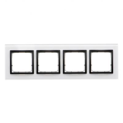 SIMON 54 NATURE WMDZ-0140xS-068 Ramka 4-krotna Nature-Szkło, CZARNA PERŁA, IP20/IP44. (IP44-należy z DRN4/68 KONTAKT (DRN4/68)