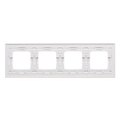 SIMON 54 NATURE WMDZ-0140xS-069 Ramka 4-krotna Nature-Szkło, SREBRNA PERŁA, IP20/IP44. (IP44-należy DRN4/69 KONTAKT (DRN4/69)