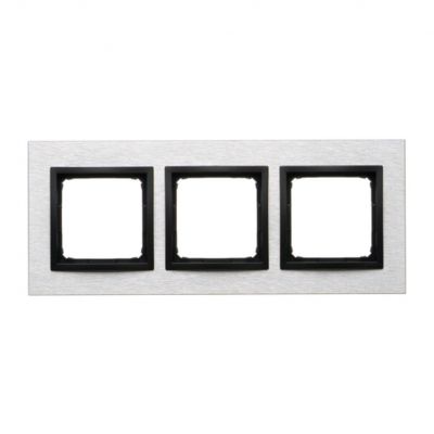 SIMON 54 NATURE WMDZ-0130xS-082 Ramka 3-krotna Nature-Metal, INOX NERO, IP20/IP44. (IP44-należy zast DRN3/82 KONTAKT (DRN3/82)