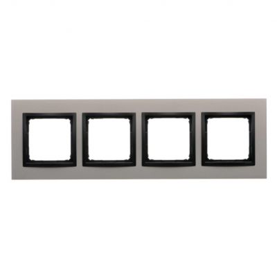 SIMON 54 NATURE WMDZ-0140xS-081 Ramka 4-krotna Nature-Metal, SATYNOWA NOC, IP20/IP44. (IP44-należy z DRN4/81 KONTAKT (DRN4/81)
