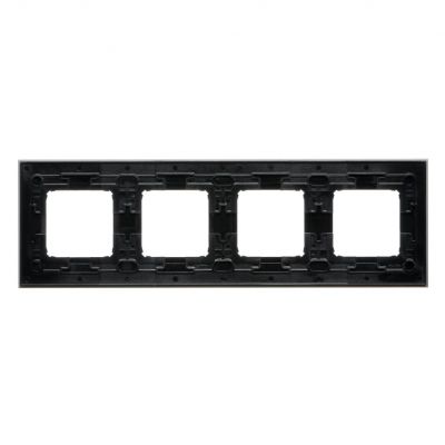 SIMON 54 NATURE WMDZ-0140xS-081 Ramka 4-krotna Nature-Metal, SATYNOWA NOC, IP20/IP44. (IP44-należy z DRN4/81 KONTAKT (DRN4/81)