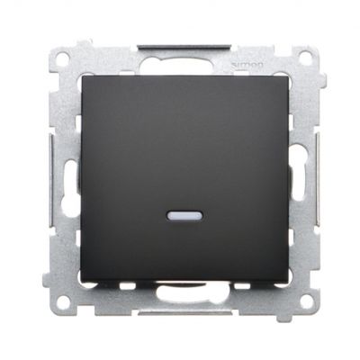 Simon 54 Łącznik pojedynczy jednobiegunowy z sygnalizacją załączenia LED szybkozłączka czarny DW1ZL.01/49 KONTAKT (DW1ZL.01/49)