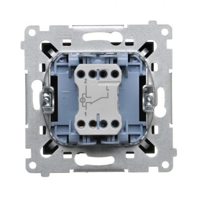 Simon 54 Łącznik schodowy z podświetleniem LED bez piktogramu 10A 250V szybkozłączka czarny DW6L.01/X/49 KONTAKT (DW6L.01/X/49)