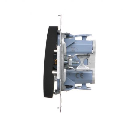 Simon 54 Łącznik schodowy z podświetleniem LED bez piktogramu 10A 250V szybkozłączka czarny DW6L.01/X/49 KONTAKT (DW6L.01/X/49)